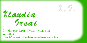 klaudia irsai business card